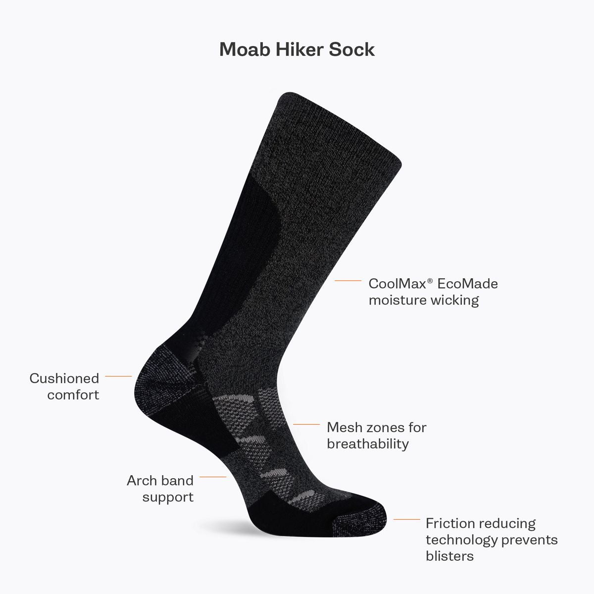 Merrell Online Moab Hiker Low Cut Sock - Socks