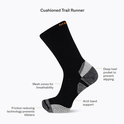 Merrell Outlet Cushion Trail Runner Crew Sock - Socks